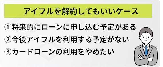 アイフル解約してもいいケース